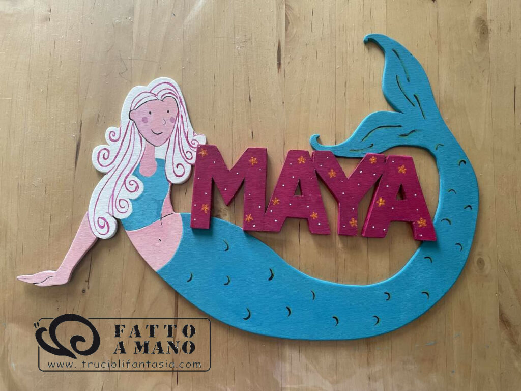 Targhette in legno con nome per asilo, personalizzabili, con nome e